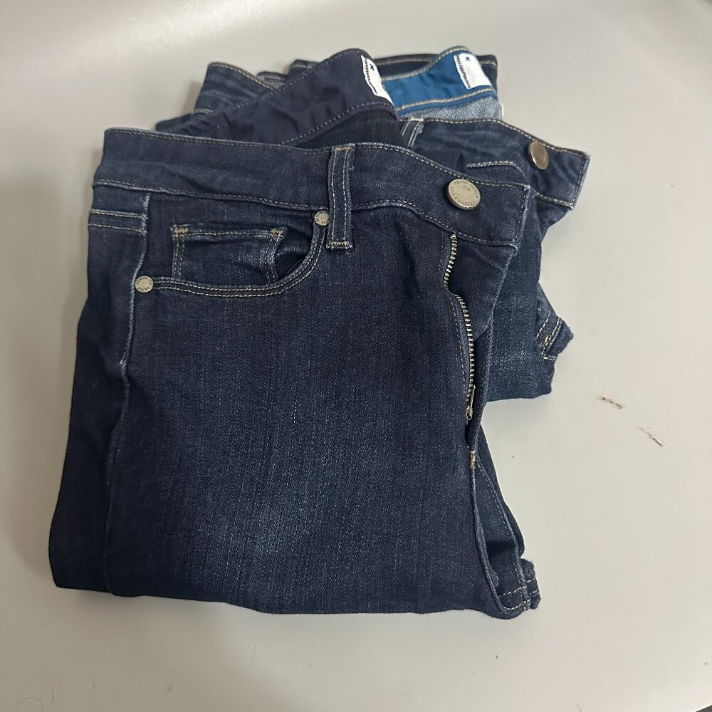 Lot of 2 PAIGE Jeans Hoxton Jimmy Jimmy Ankle Dark Wash Size 27 Stretch Denim